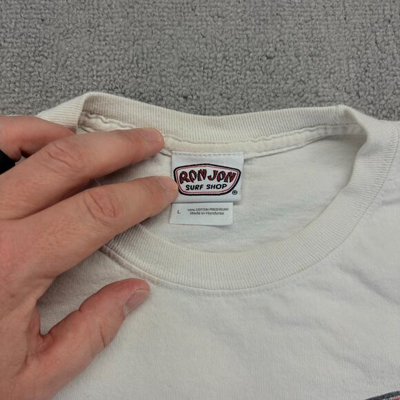Ron Jon Surf Shop Shirt Mens Large White Long Sleeve Long Beach Island, NJ Ocean - Picture 4 of 8